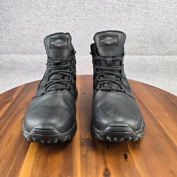 Merrell Mens 7M Lace-Up Leather‎ Hiking Boots Black - Picture 3 of 14